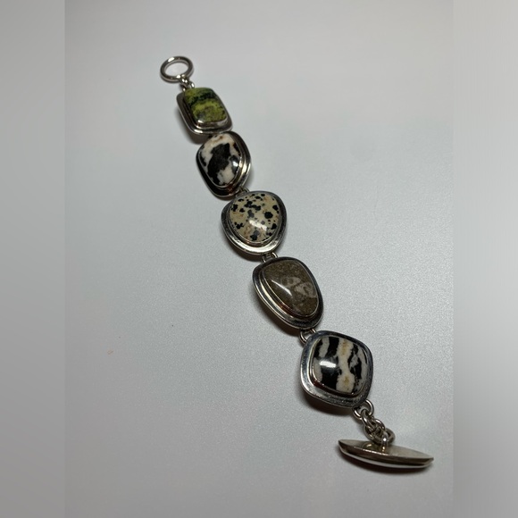 Silpada EXT RARE DALMATIAN JASPER SET - Bracelet - Ring - Pendant Sterling - Picture 3 of 16